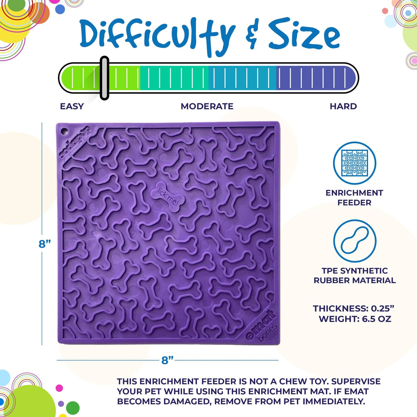 Dog Lick Mat Bones Pattern Silicone Anxiety Relief Food Pad