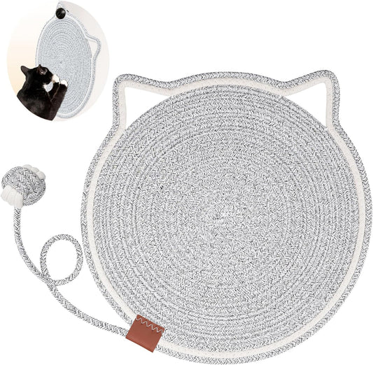 Cat Scratcher Mat Natural Cotton Rope Cat Scratch Pad Round Horizontal Floor Cat Scratching Pads For Indoor Cats  Cat Furniture Protector For Wall Couch Carpets  Sofas