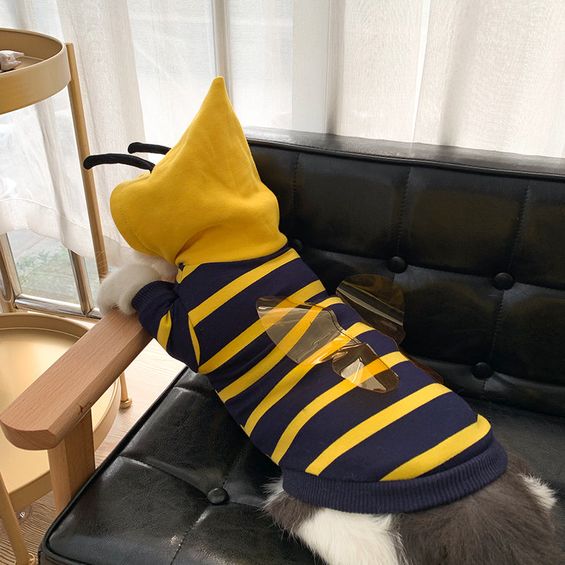 Winter Warm Clothes Cute Plush Coat Hoodies For Bulldog Pet Costume Jacket Bee Pet Puppy Coat - Majestic Pet Kingdom