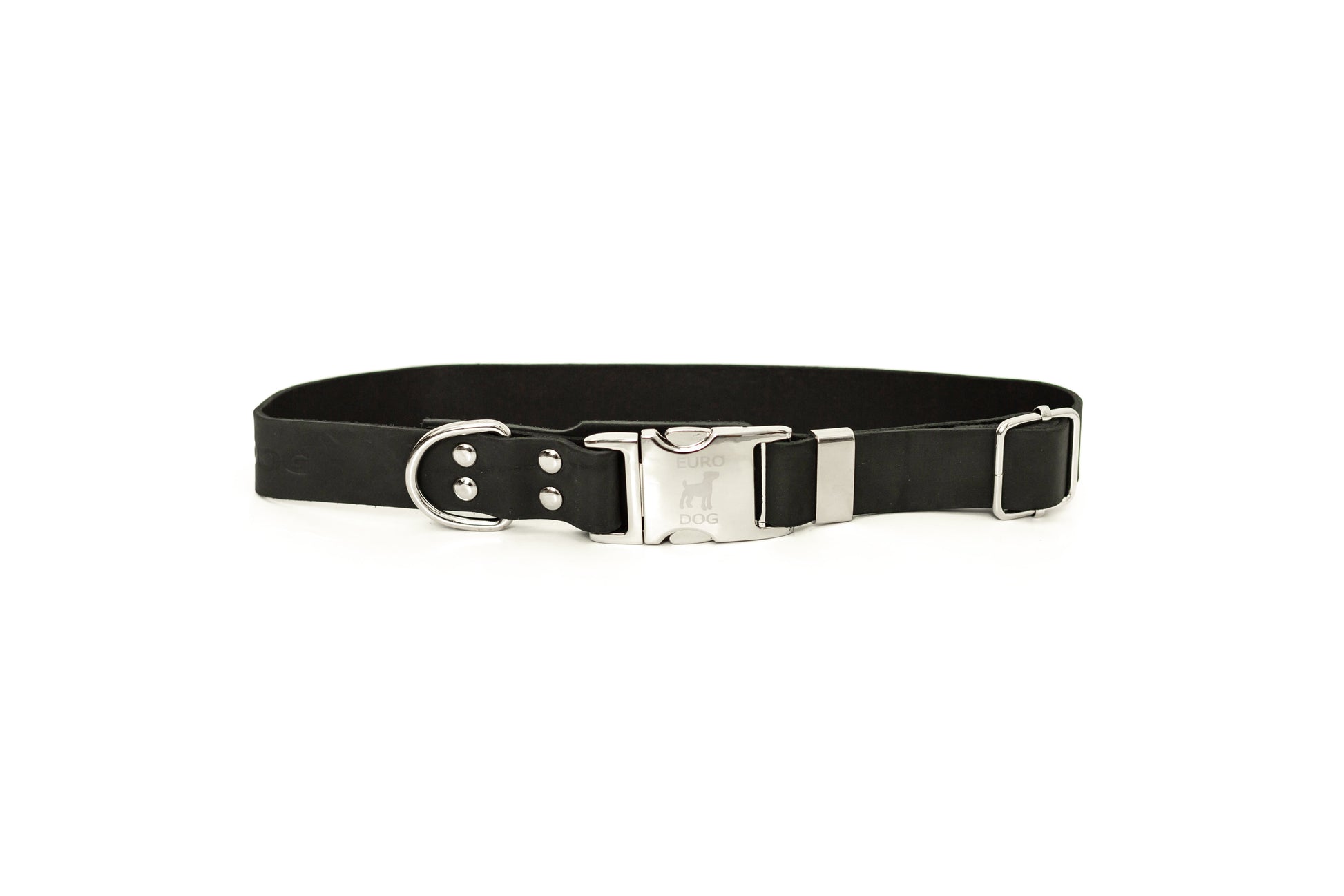 Dog Collar Genuine Leather Modern Quick-Release Metal Clasp - Detail Angle 5 | Majestic Pet Kingdom