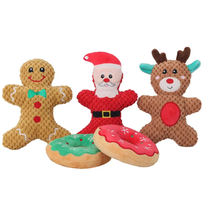 Christmas Plush Squeak Toy for Dogs & Cats: Holiday Doll