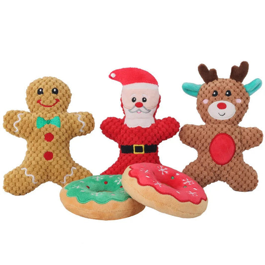 Christmas Plush Squeak Toy for Dogs & Cats: Holiday Doll | Purrfect Pet Kingdom
