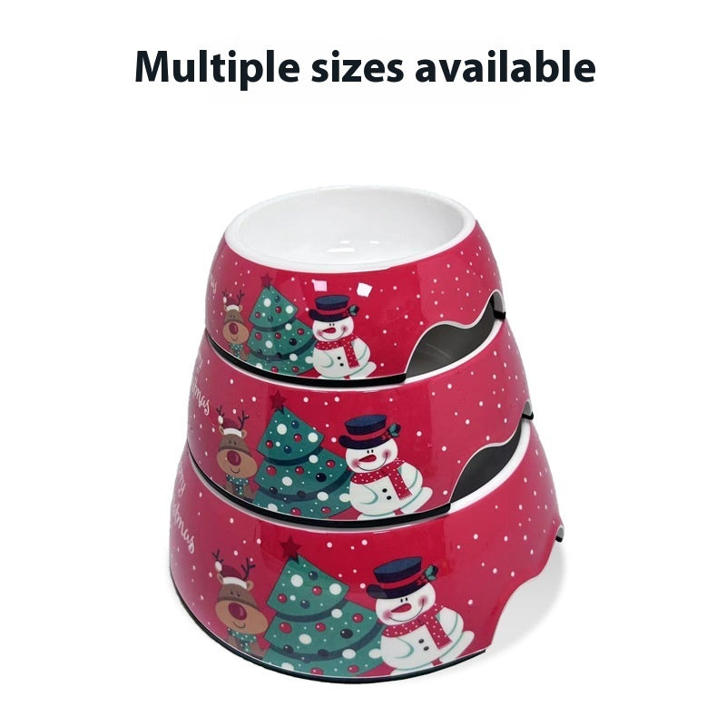 Christmas Dog Pet Bowl Stainless Steel Double Layer Cat Bowl - Majestic Pet Kingdom