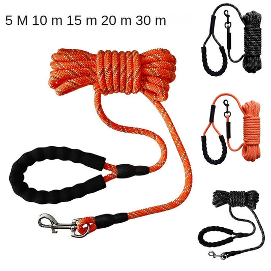 Extended Traction Rope 10m 20m 30m Recall Training Camping Backyard Dog Walking Rope Reflective Tracking Dog Leash - Main Feature View | Majestic Pet Kingdom