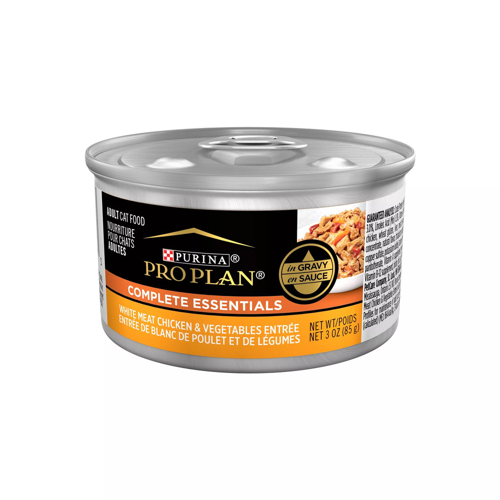 Pro Plan Complete Essentials White Meat Chicken & Vegetable Entrée in Gravy Wet Cat Food (3oz) - Majestic Pet Kingdom