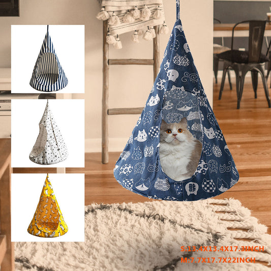 Cat Hammock Hanging Plush Cage Nest Warm Winter Sleeping Bed - Majestic Pet Kingdom
