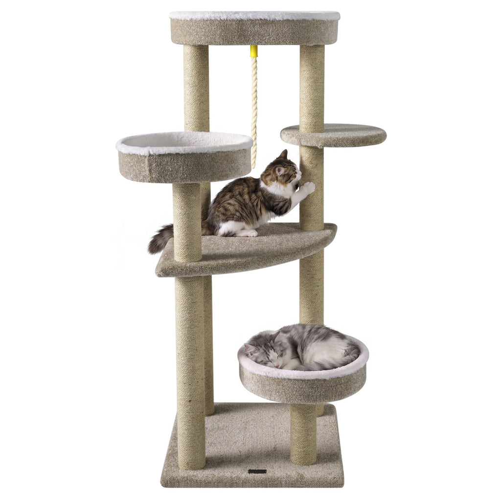 51"Carpeted Cat Tree with Comfy Plush Perches for Indoor Cats - Majestic Pet Kingdom