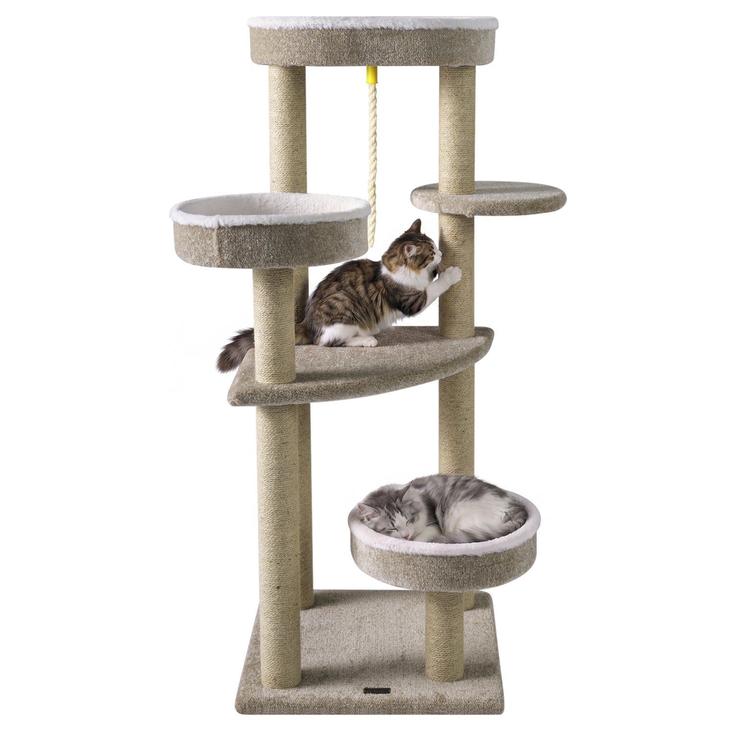 51"Carpeted Cat Tree with Comfy Plush Perches for Indoor Cats - Majestic Pet Kingdom