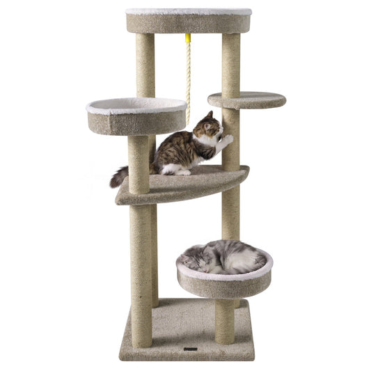 51"Carpeted Cat Tree with Comfy Plush Perches for Indoor Cats - Majestic Pet Kingdom