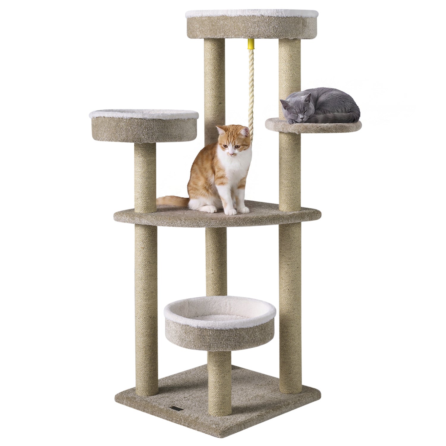 51"Carpeted Cat Tree with Comfy Plush Perches for Indoor Cats - Majestic Pet Kingdom