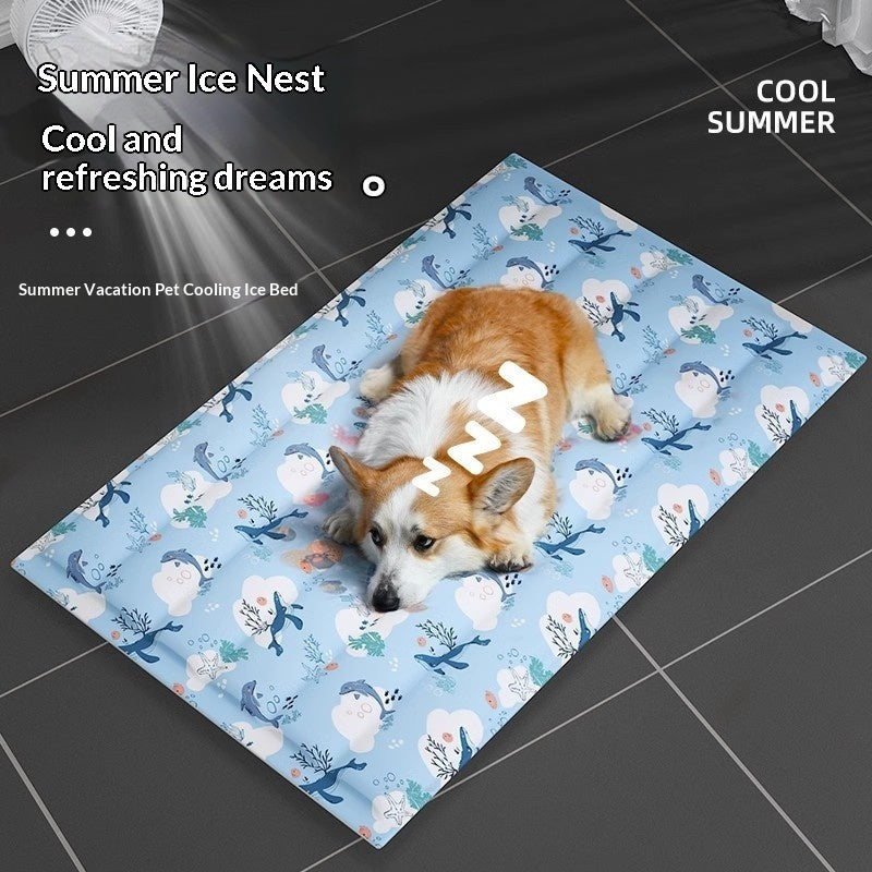 Dog Cooling Mat Pressure-Activated Gel Ice Summer Sleeping Pad - Detail Angle 2 | Majestic Pet Kingdom