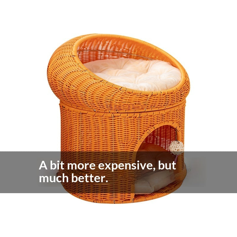 Warm Knitted Pet Bed Double-Layer Large Space Cat Bed
