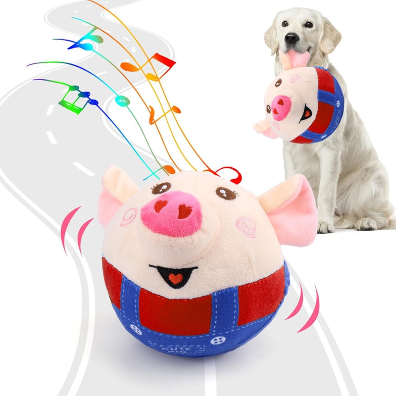 Dog Plush Piglet Toy, Electric Jumping Ball, Singing And Jumping, USB Rechargeable Pet Cat Interactive Toy | Purrfect Pet Kingdom