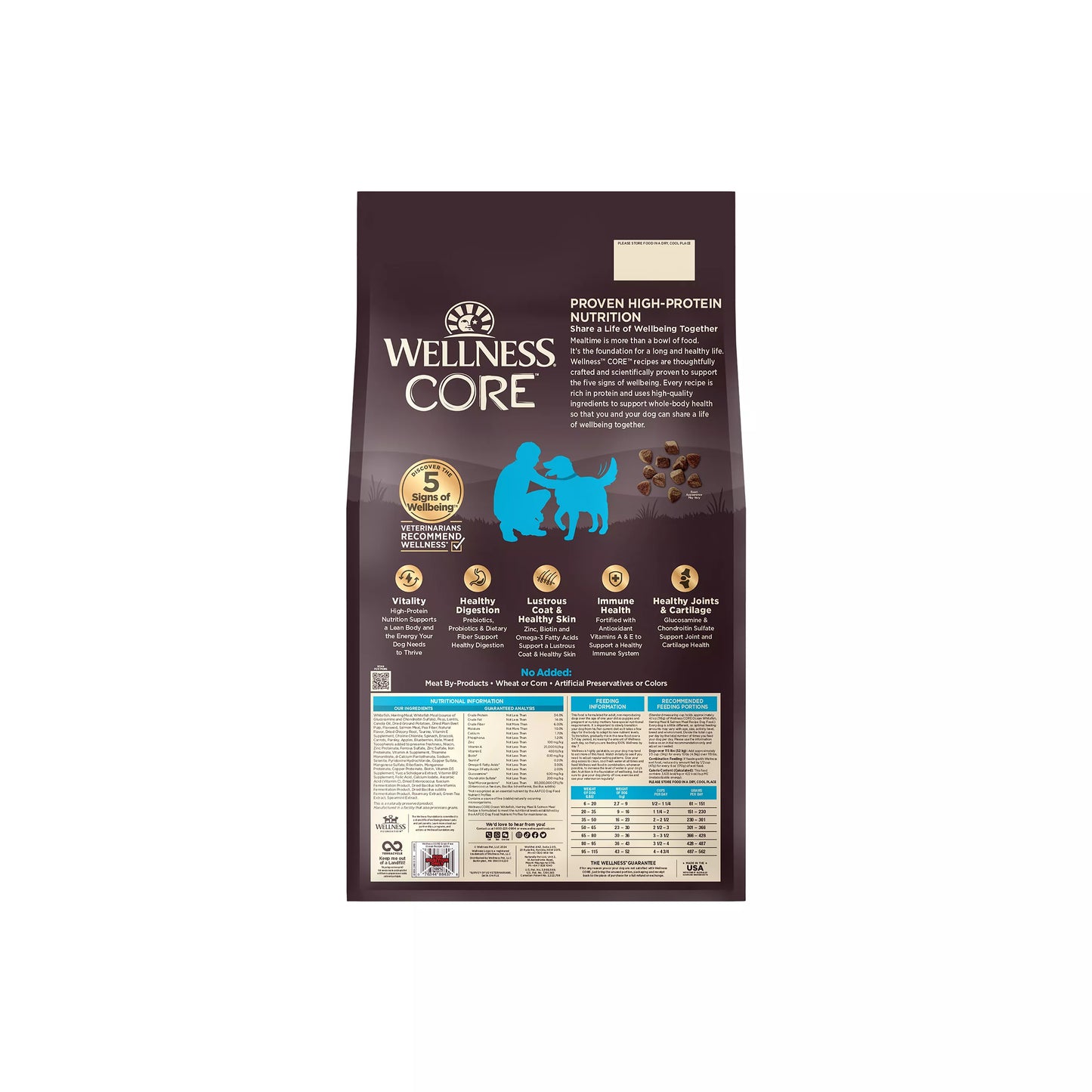Dog Food Wellness CORE Grain Free Ocean Whitefish Salmon Bag