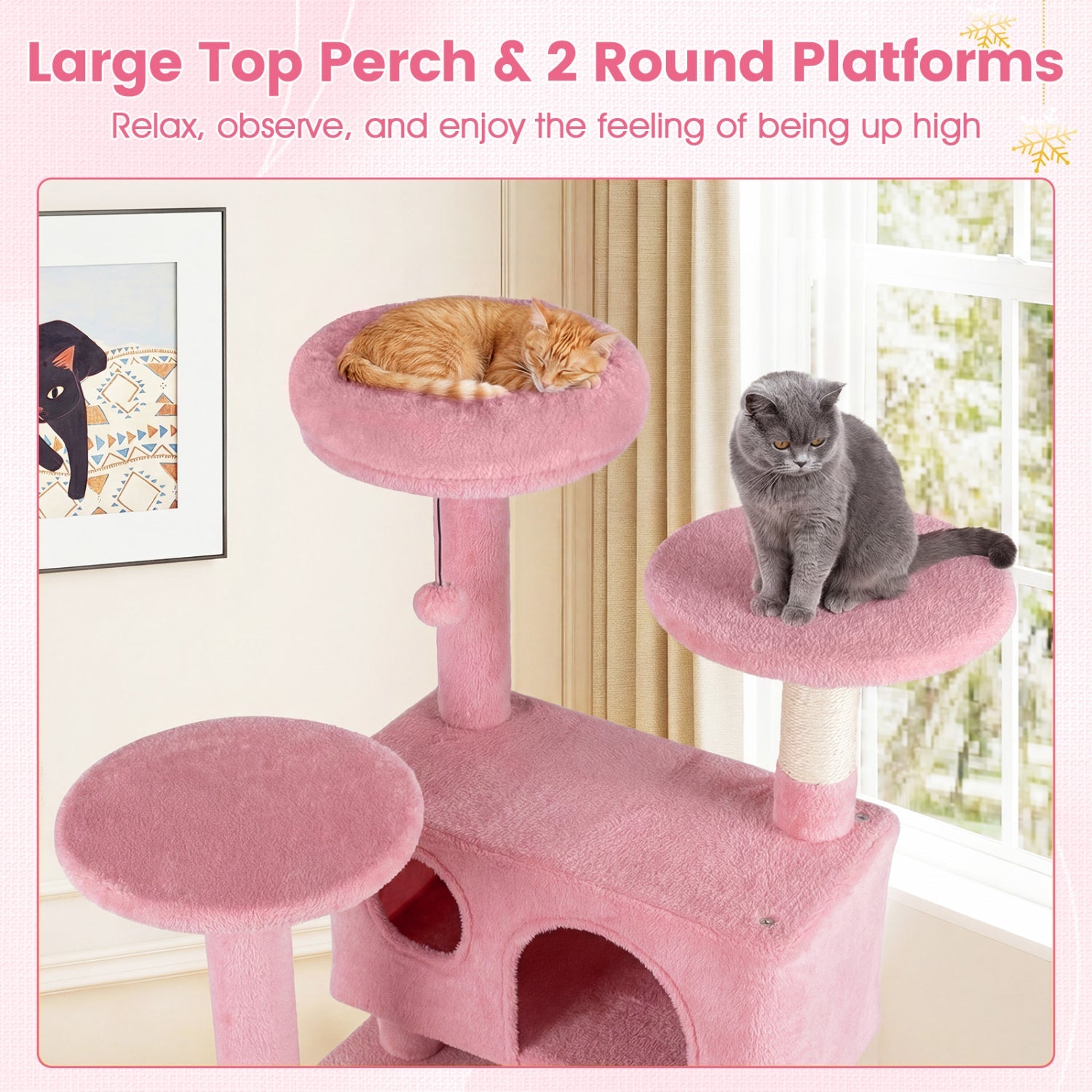 52 Inch Tall Cat Tree Tower for Indoor Cats - Majestic Pet Kingdom