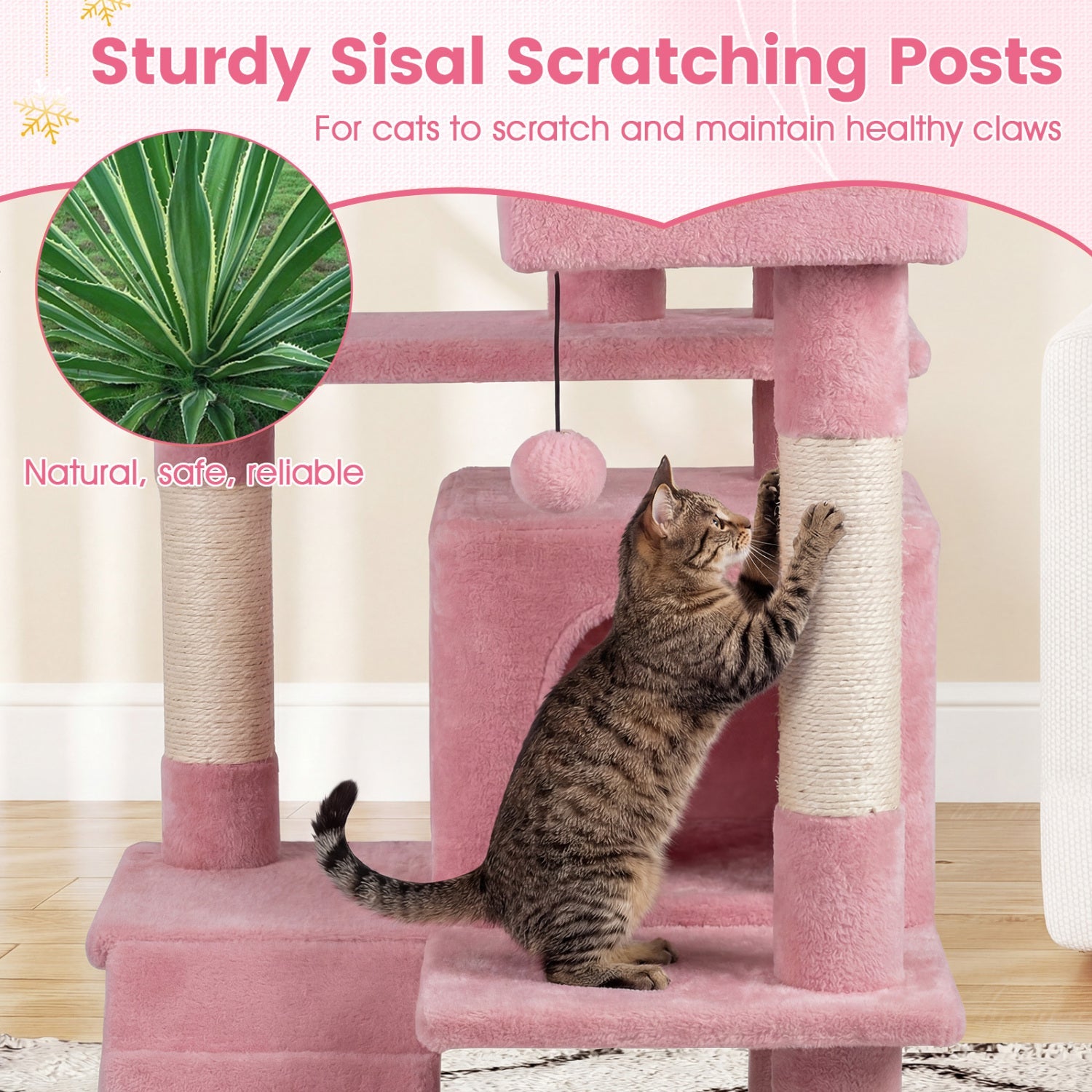52 Inch Tall Cat Tree Tower for Indoor Cats - Majestic Pet Kingdom