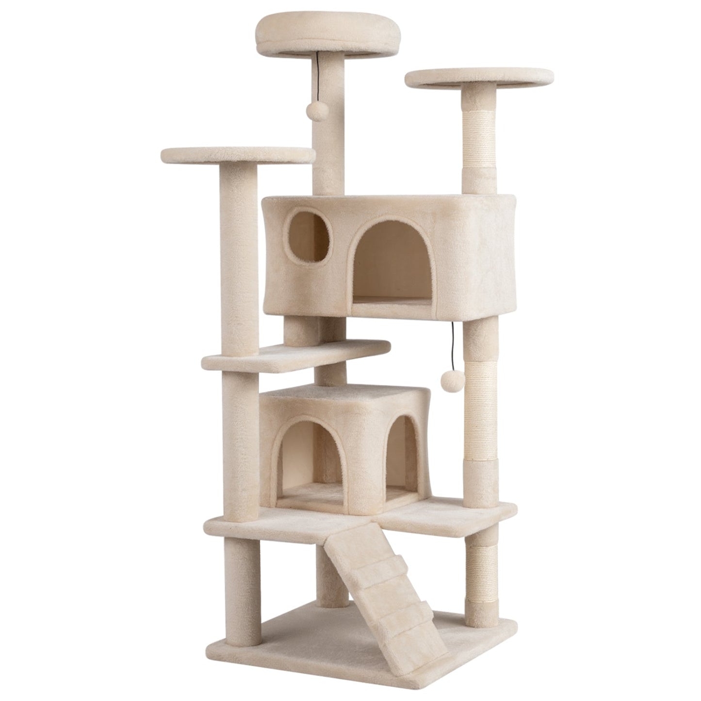 Cat Tree 52-Inch Multi-Level Tower Sisal Scratching Posts - Detail Angle 6 | Majestic Pet Kingdom