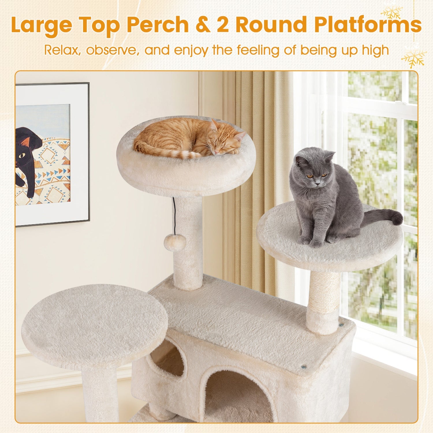 52 Inch Tall Cat Tree Tower for Indoor Cats - Majestic Pet Kingdom