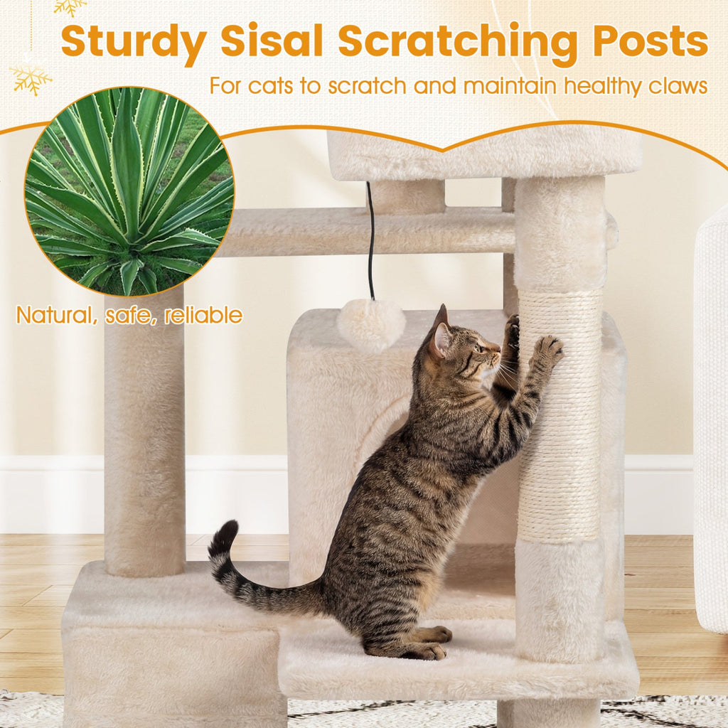 52 Inch Tall Cat Tree Tower for Indoor Cats - Majestic Pet Kingdom