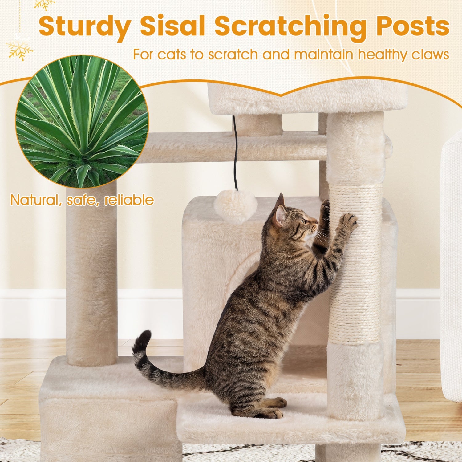52 Inch Tall Cat Tree Tower for Indoor Cats - Majestic Pet Kingdom