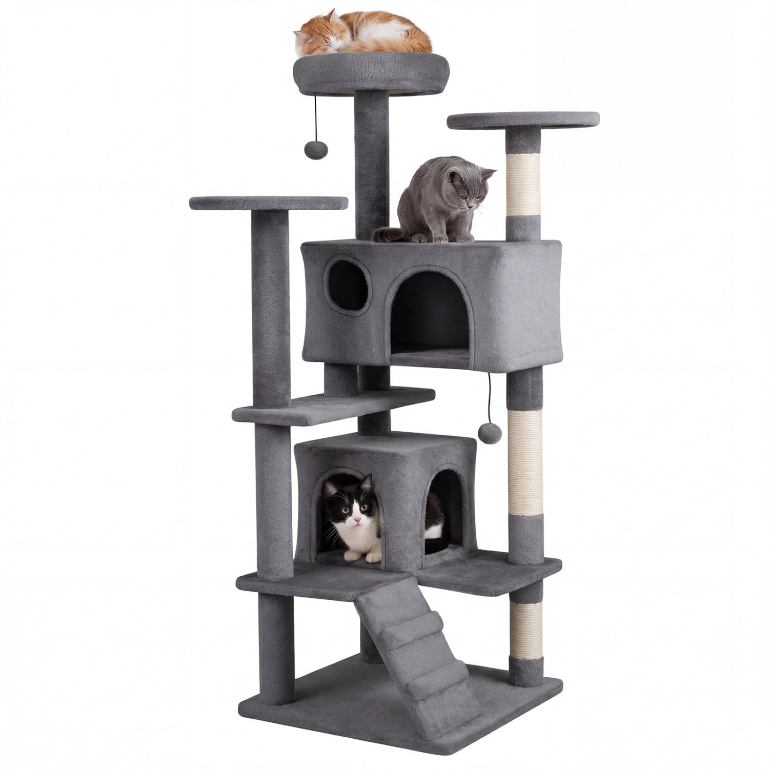 52 Inch Tall Cat Tree Tower for Indoor Cats - Majestic Pet Kingdom