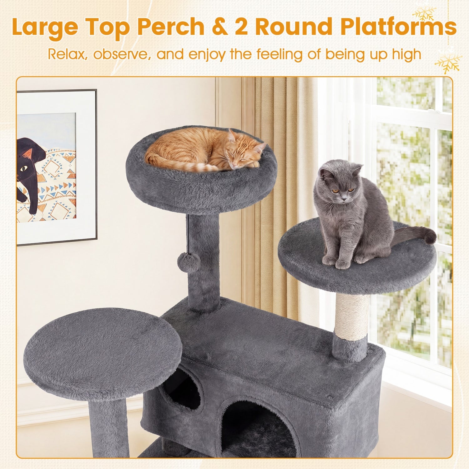 52 Inch Tall Cat Tree Tower for Indoor Cats - Majestic Pet Kingdom