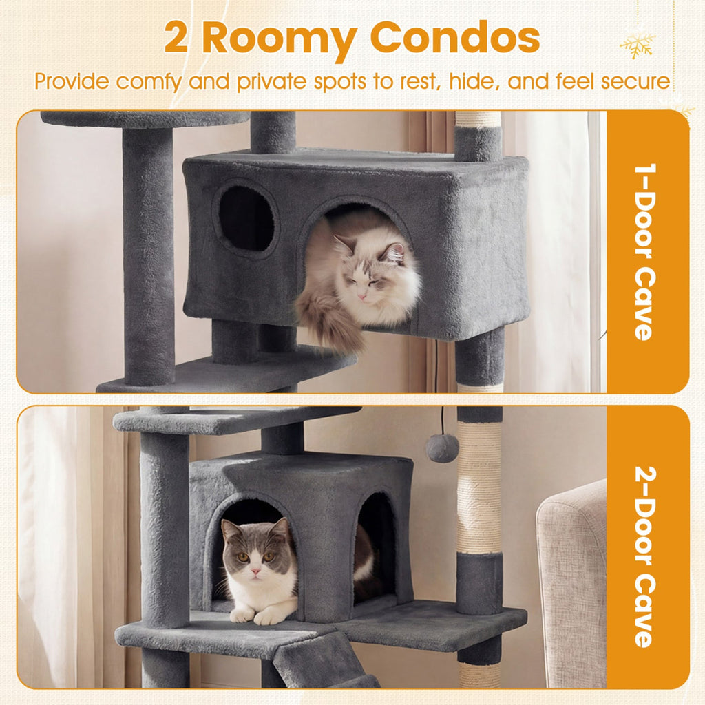 52 Inch Tall Cat Tree Tower for Indoor Cats - Majestic Pet Kingdom