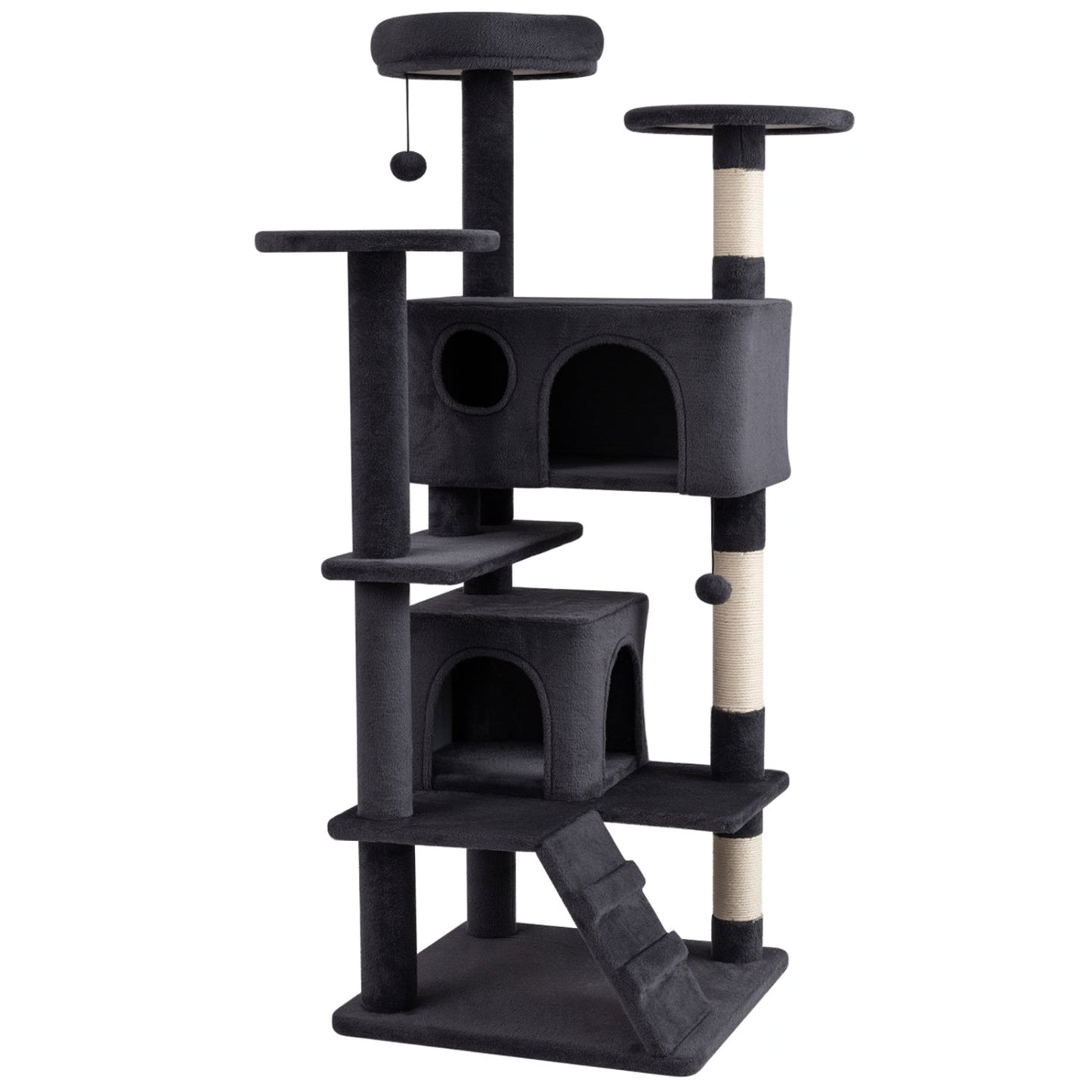 Cat Tree 52-Inch Multi-Level Tower Sisal Scratching Posts - Detail Angle 5 | Majestic Pet Kingdom