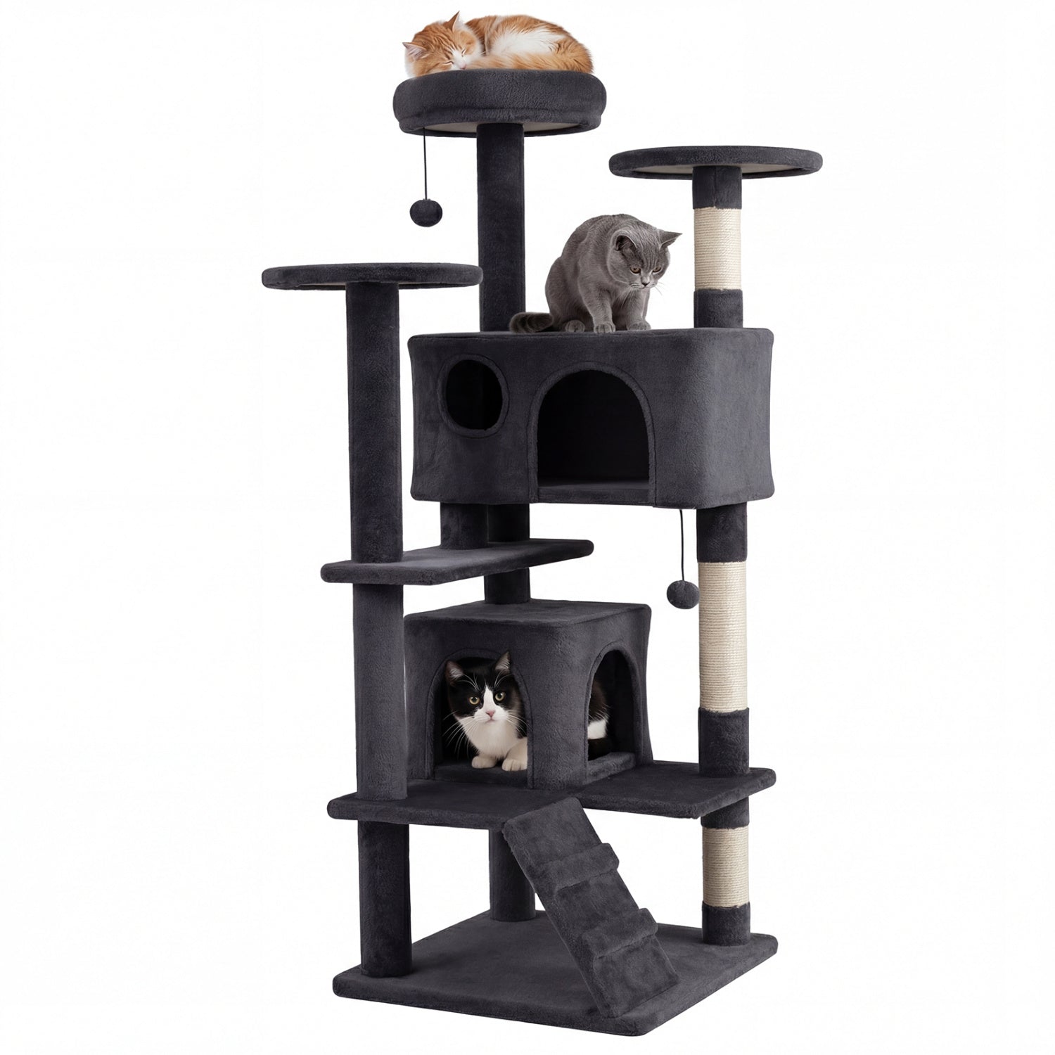 52 Inch Tall Cat Tree Tower for Indoor Cats - Majestic Pet Kingdom