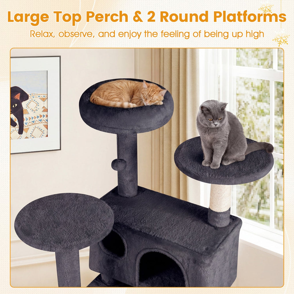 52 Inch Tall Cat Tree Tower for Indoor Cats - Majestic Pet Kingdom