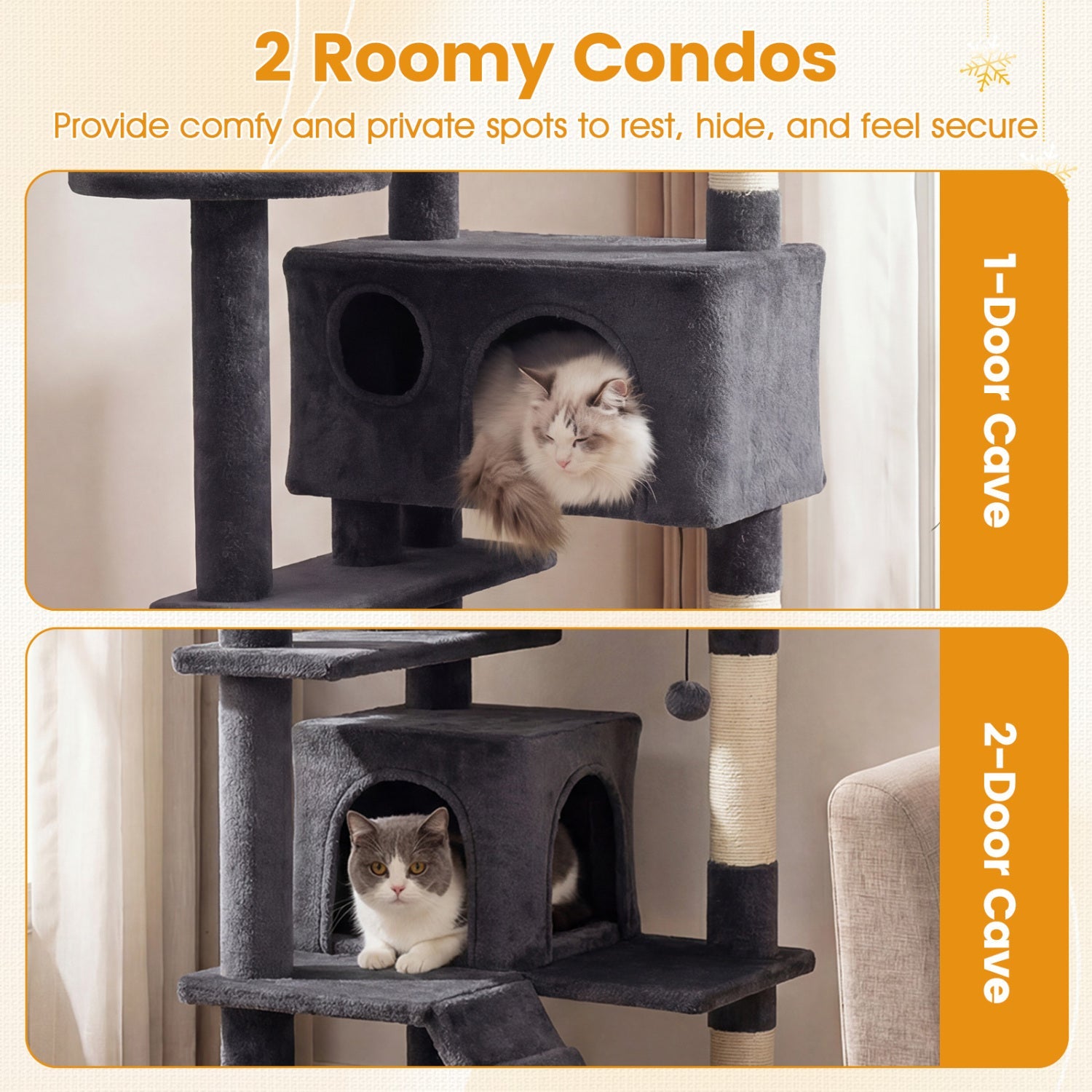 52 Inch Tall Cat Tree Tower for Indoor Cats - Majestic Pet Kingdom