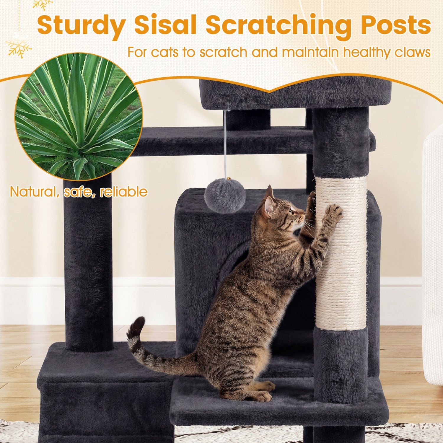 52 Inch Tall Cat Tree Tower for Indoor Cats - Majestic Pet Kingdom