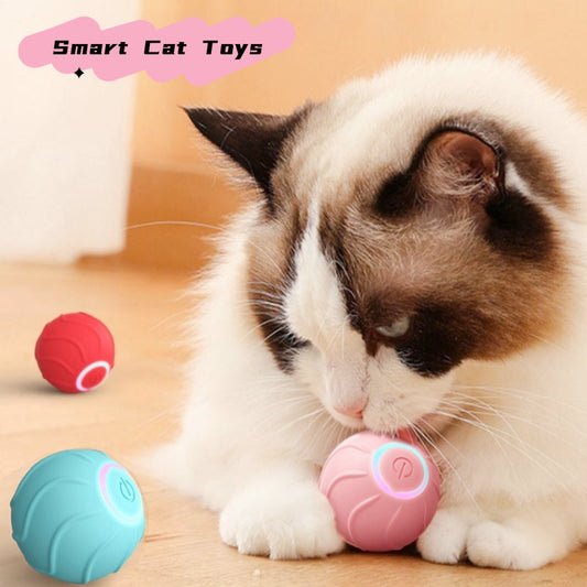 Smart Cat Toys Rolling Ball Pet Cat Owner Interactive Pets Toys Automatic Bouncing Ball USB Self Hi Teasing Kittens Jumping Ball | Purrfect Pet Kingdom