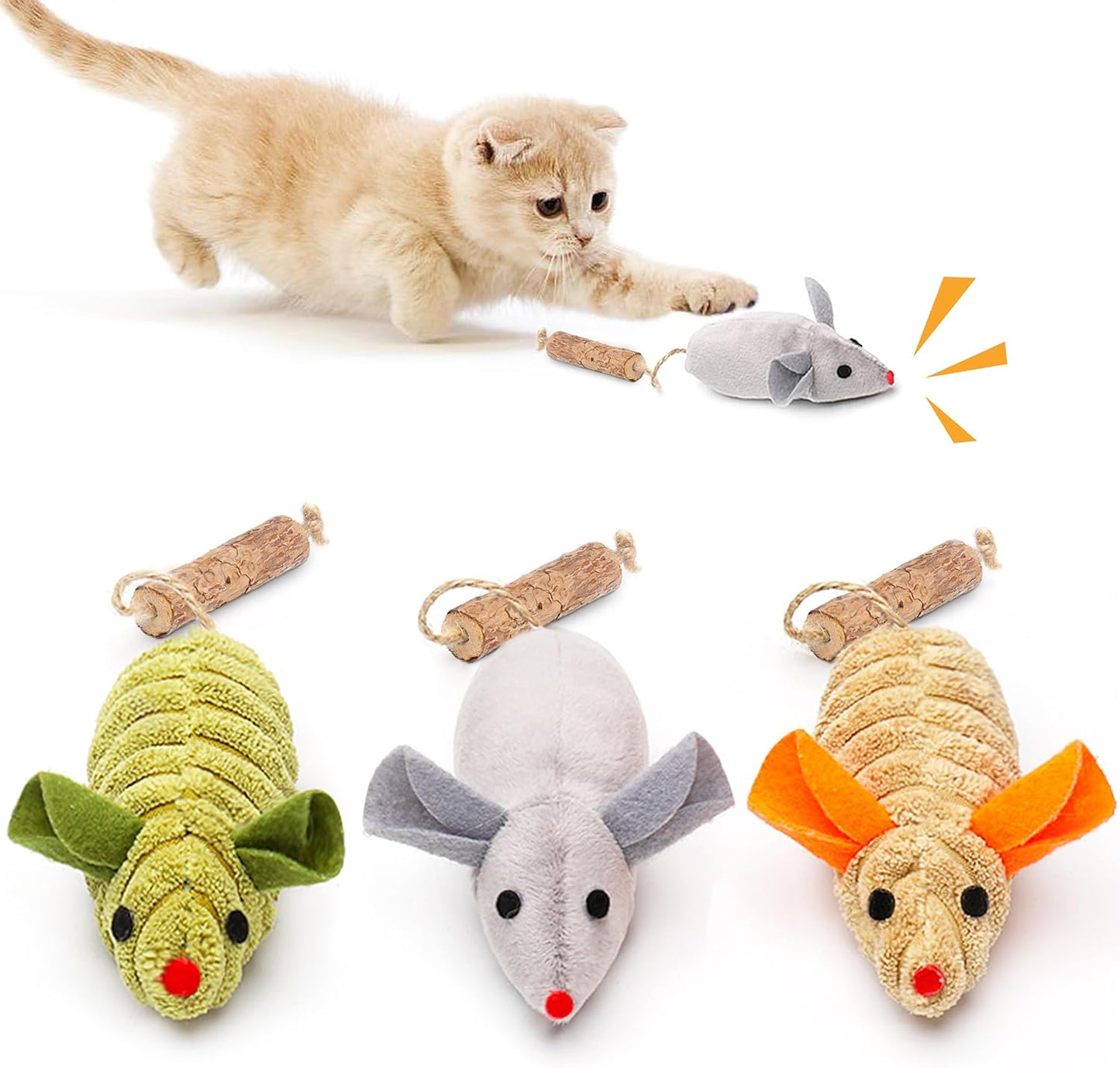 Potaroma Cat Toys  Squeak Mice Interactive Catnip Silvervine Animals Toys For Indoor Kittens  Cat Nip Chirping Toy Cat Chew Exercise Toy For All Breeds And Species | Purrfect Pet Kingdom