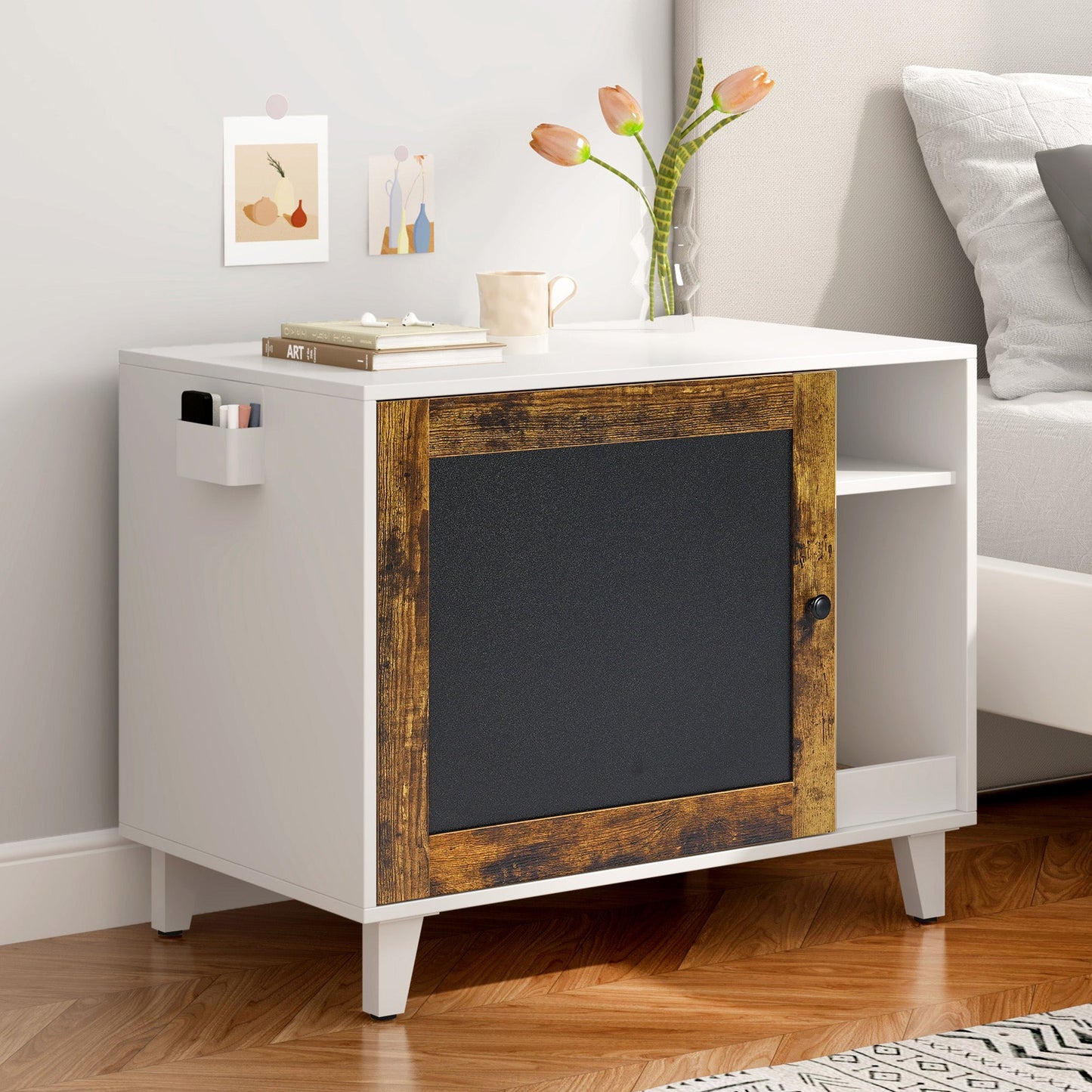 Hidden Cat Litter Box Enclosure - Furniture with Scratch Pad