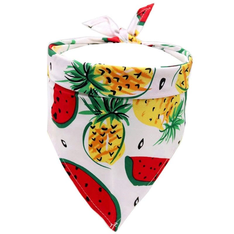 Pet Accessories Summer Pet Drool Towel Fruit Style Pet Scarf Pure Cotton Dog Triangle Scarf | Purrfect Pet Kingdom
