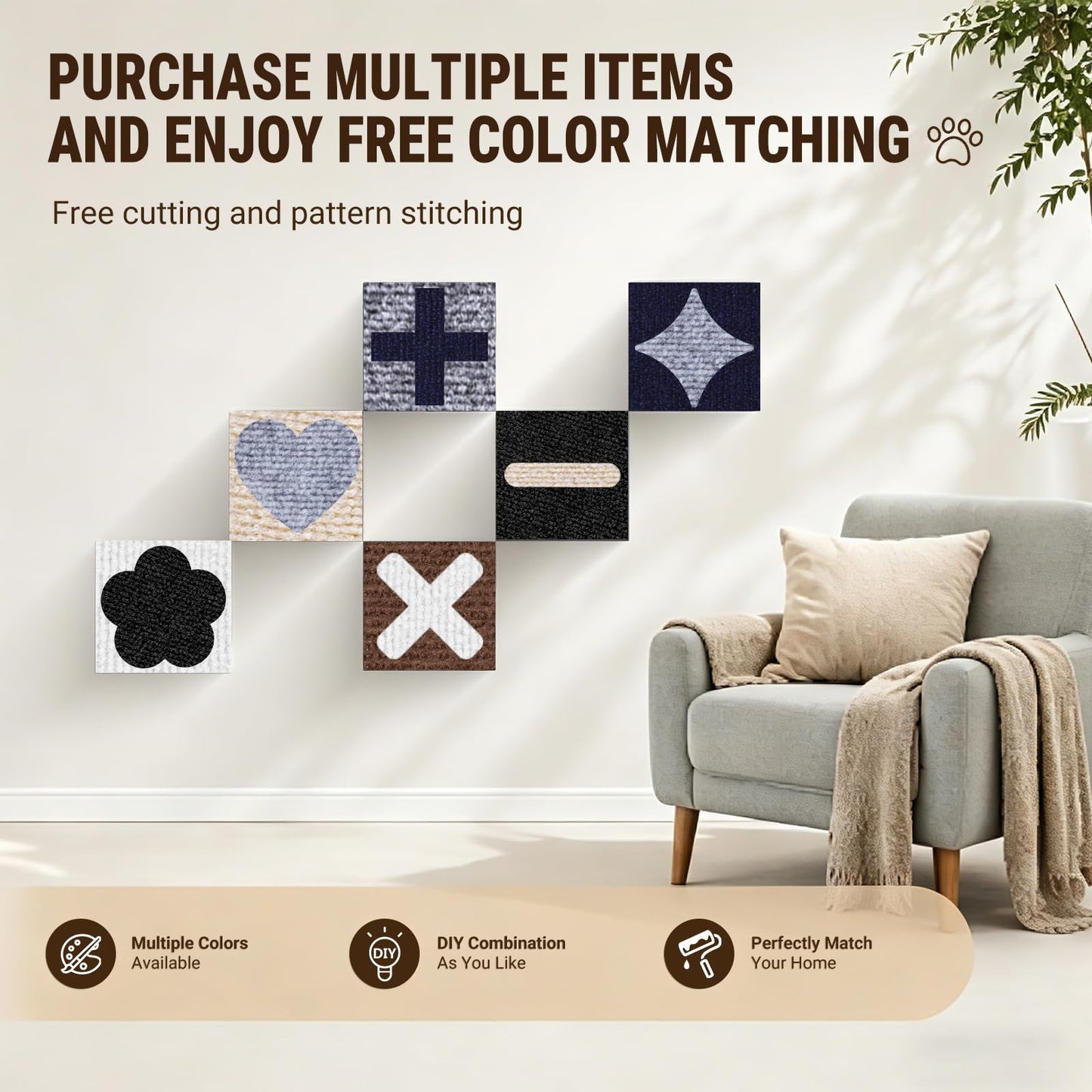 Cat Scratcher Mat DIY Sisal Sofa Couch Wall Furniture Protector - Detail Angle 7 | Majestic Pet Kingdom