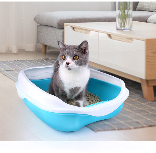 Cat Litter Box Odor-Control High-Sided Anti-Splash Basin