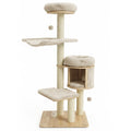 55" Solid Rubber Wood Cat Tree with Condo & Hammock - Majestic Pet Kingdom