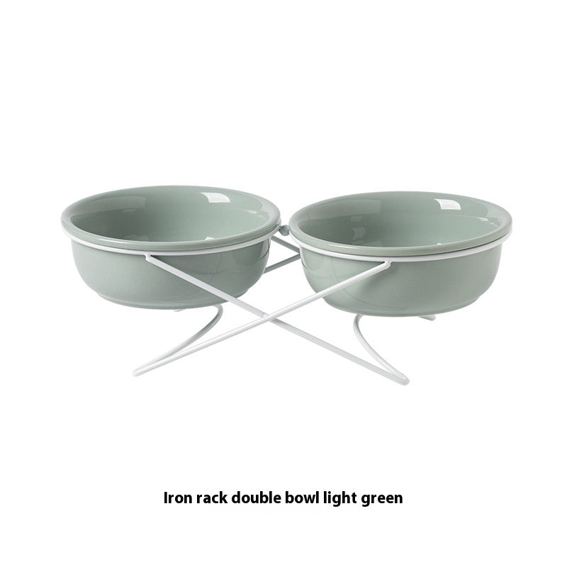 Ceramic Bowl Food Basin Drinking Bowl Food Bowl Pet Supplies Ceramic Double Cat Bowl - Majestic Pet Kingdom