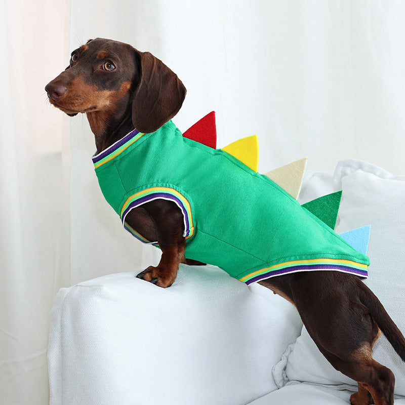 Sausage Dog Special Dinosaur Vest Dog Outdoor Comfortable Clothes Pet Four-legged Clothes Cute Photo Pet Clothes - Premium Pet Accessory