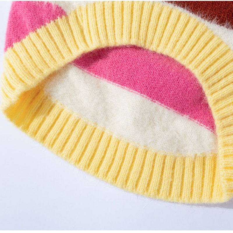 Pet Clothing, Corgi Special Rainbow Apple Striped Autumn And Winter Warm Medium-sized Dog Pullover Sweater, Dog Clothing - Majestic Pet Kingdom