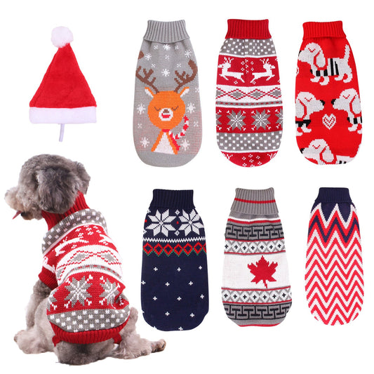 christmas-reindeer-maple-leaves-snowflakes-holiday-pet-clos-high-necked-knitted-sweaters-dog-cat-clothing-jackets-luxury-view-1 | Majestic Pet Kingdom