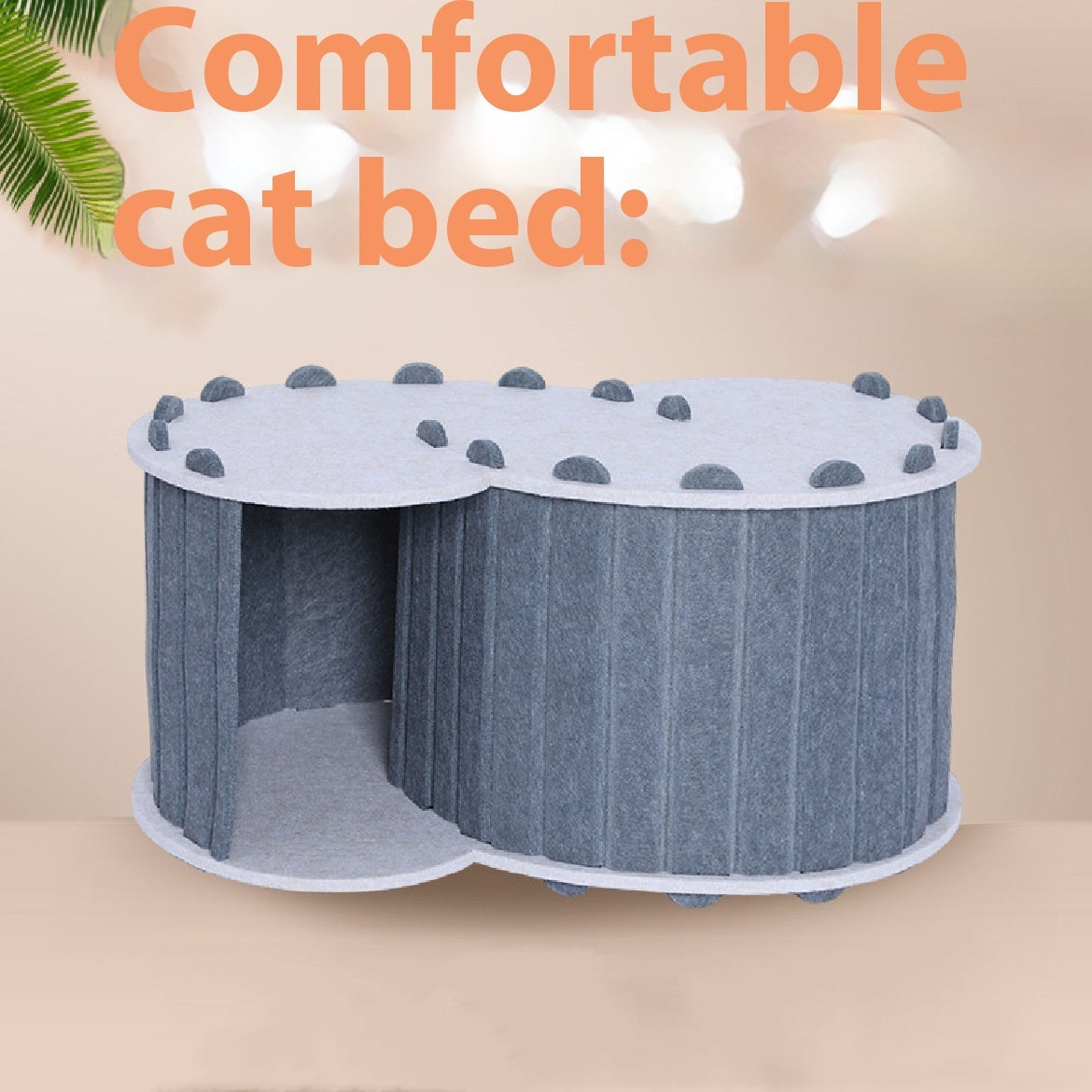 Foldable Semi-closed Felt Cat Scratch Board Nest