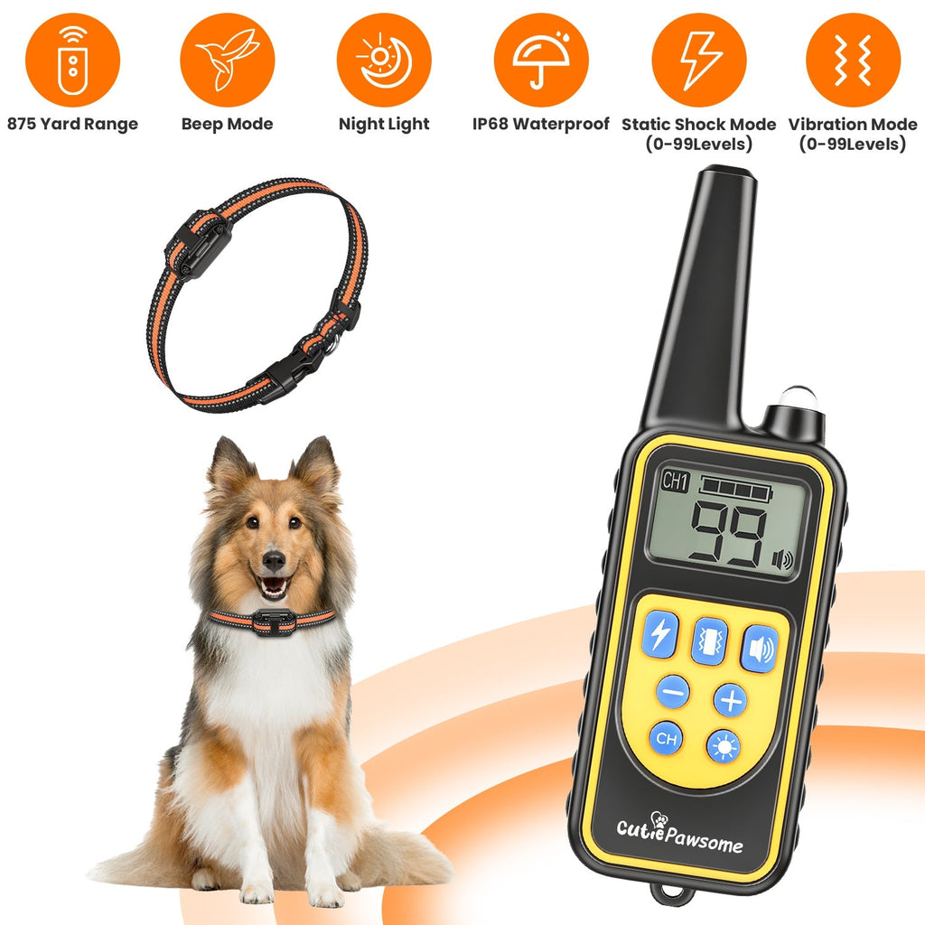 Rechargeable Dog Training Collar with Remote – 875 Yard Range - Majestic Pet Kingdom