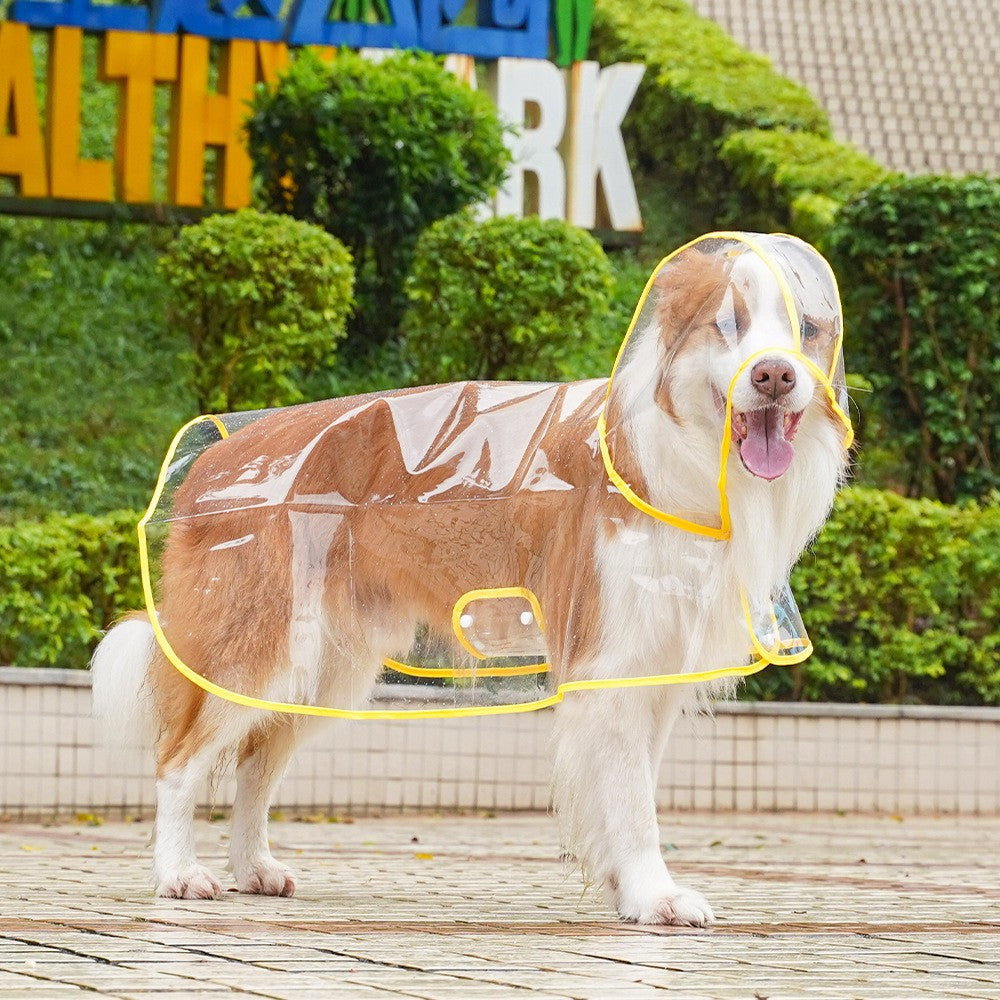 Dog Raincoat Clear Waterproof Hooded Jacket Small Medium