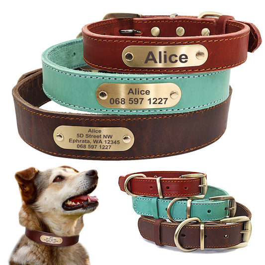 Personalized Dog Collars with Nameplate ID Tags for Medium Large Dogs | Majestic Pet Kingdom™