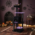 57" Gothic Cat Tower with Padded Perch and Spider Toy | Purrfect Pet Kingdom