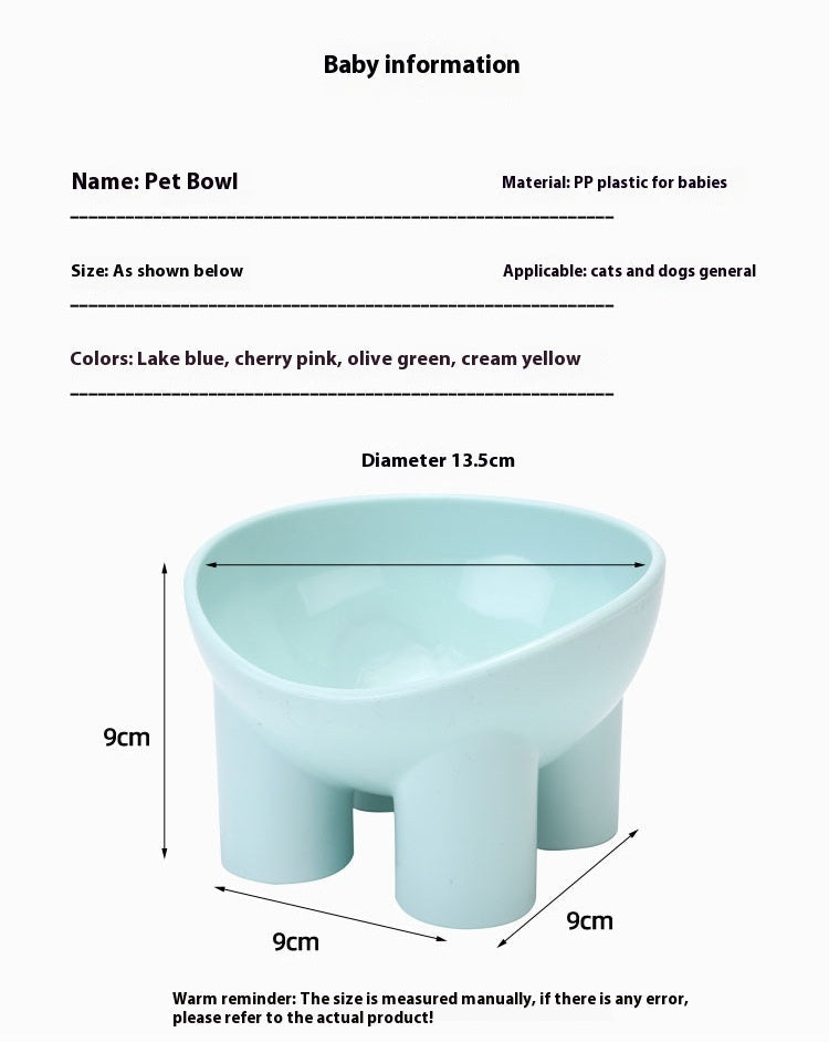 Pet Bowl Cute Cat Basin Double Bowl Neck Protection High Leg Anti-tumble - Majestic Pet Kingdom