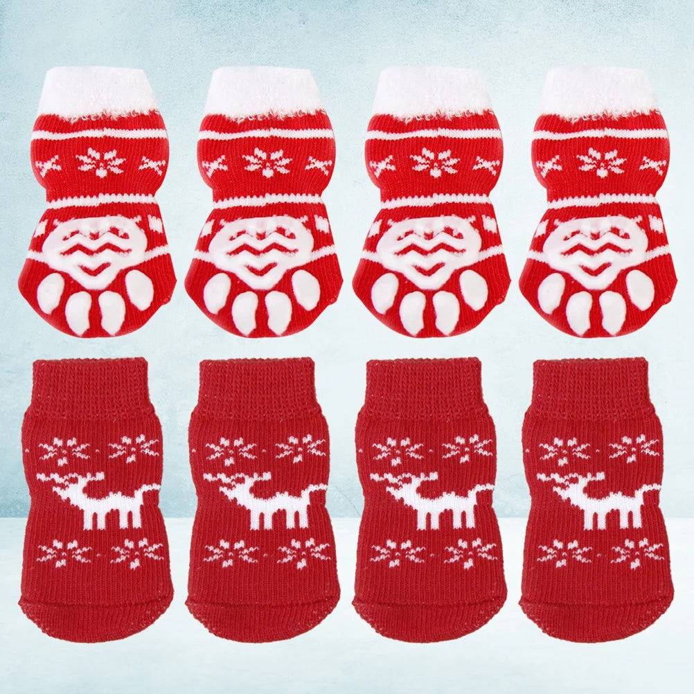 Anti-Slip Pet Socks: Warm Winter Booties (8-Pack) - Majestic Pet Kingdom